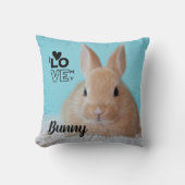 家のウサギ所有者のための私のバニーPHOTOギフト大好き クッション (正面)