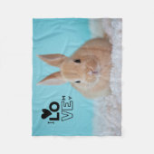 家のウサギ所有者のための私のバニーPHOTOギフト大好き フリースブランケット (正面)