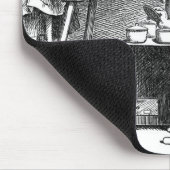 家のエッチングを遊んでいる小さな女の子 マウスパッド (コーナー)