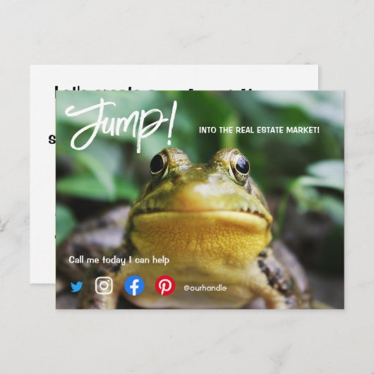 家のカエルを実在売る不動産市場に飛び込む ポストカード (正面/裏面)