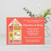 家のカップルのウェディングシャワーのまわり 招待状 (スタンド正面)