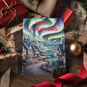 家のクリスマスに北魅力的の灯り ポストカード