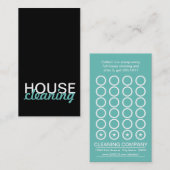 家のクリーニングのパンチカード ロイヤリティカード (正面/裏面)