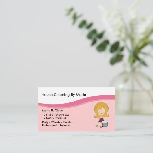 家のクリーニングの名刺 名刺 (スタンド正面)