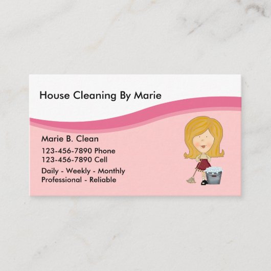 家のクリーニングの名刺 名刺 (正面)