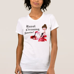 家のクリーニングの花型女性歌手のTシャツ Tシャツ