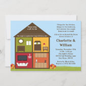 家のシャワーのブライダルシャワーのまわりの秋 招待状 (正面)