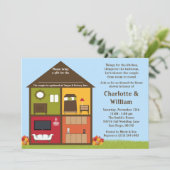 家のシャワーのブライダルシャワーのまわりの秋 招待状 (スタンド正面)