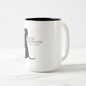 家のダックスフント"夕食"はコーヒー・マグを来ています ツートーンマグカップ (正面右)