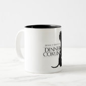 家のダックスフント"夕食"はコーヒー・マグを来ています ツートーンマグカップ (正面左)