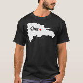 家のドミニコ共和国のTシャツ暗いBG Tシャツ (正面)