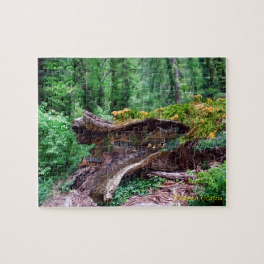 家のパズルが付いている空の丸太 ジグソーパズル (横)