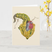 家のフィンチのグリーティングカードのリングオ カード (黄色い花)