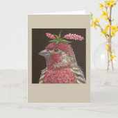 家のフィンチのグリーティングカードをジブ カード (黄色い花)