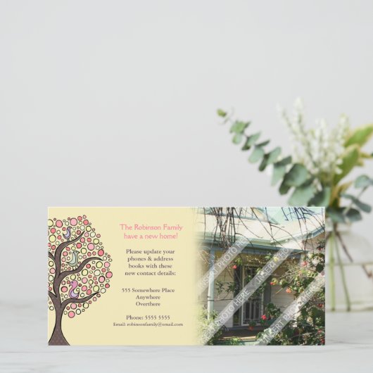 家のホーム通知のフォトカードを移動 案内状 (スタンド正面)