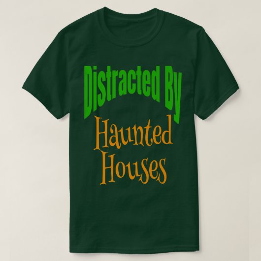 家のマッチに気を取られ幽霊のよく出るた面白いハロウィン Tシャツ (デザイン正面)