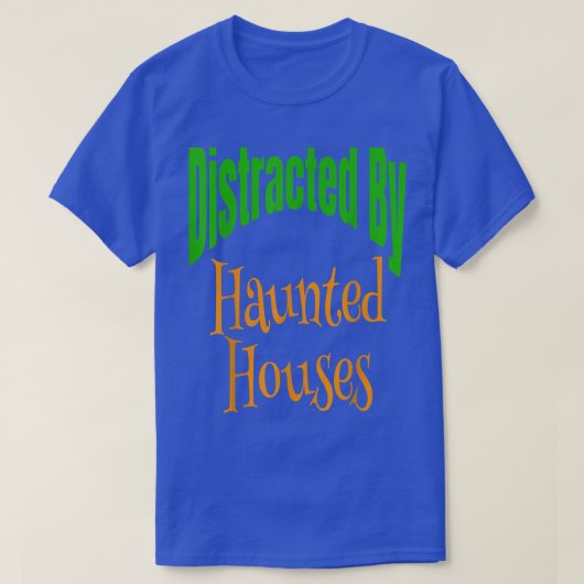 家のマッチに気を取られ幽霊のよく出るた面白いハロウィン Tシャツ (デザイン正面)