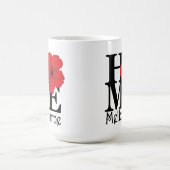 家のメルボルンの赤のハイビスカス コーヒーマグカップ (中央)