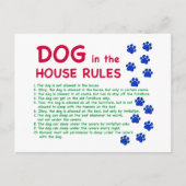 家のルールの犬 – によって生きるルール ポストカード (正面)