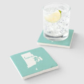 家のロードアイランドのカスタム色 ストーンコースター (横)