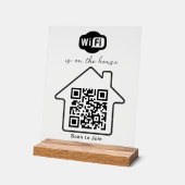 家の上にいる | ミニマルモダンリストWiFi QRコード アクリルサイン (傾斜)
