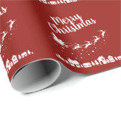 家の上にトナカイを持つサンタのそり ラッピングペーパー (ロールコーナー)