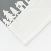 家の上のサンタ飛んでいるのソリのシルエット フリースブランケット (角)