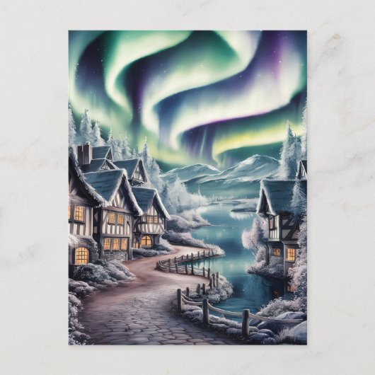 家の上の北のラ魅力的イト ポストカード (正面)