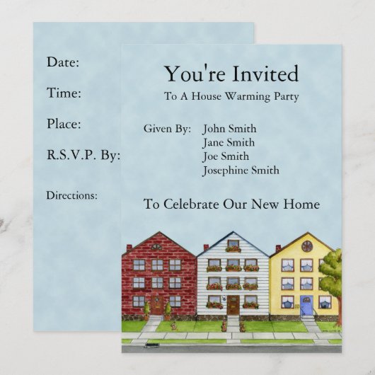 家の並び 招待状 (正面/裏面)
