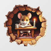 家の中のマウス – 小競り合いボードのシール ウィンドウサイン (シート)