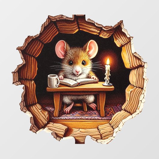 家の中のマウス – 小競り合いボードのシール ウィンドウサイン (シート)