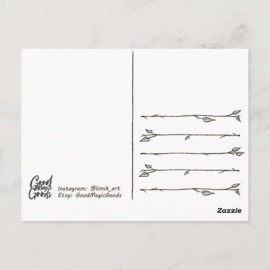 家の中の犬、ハロウィーンのはがき ポストカード (裏面)