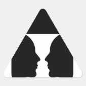 家の中の2つの顔から作られた花瓶の型枠 三角形シール (正面)