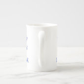 家の中国のティーカップのエレガントで青い女性 ボーンチャイナマグカップ (裏面)