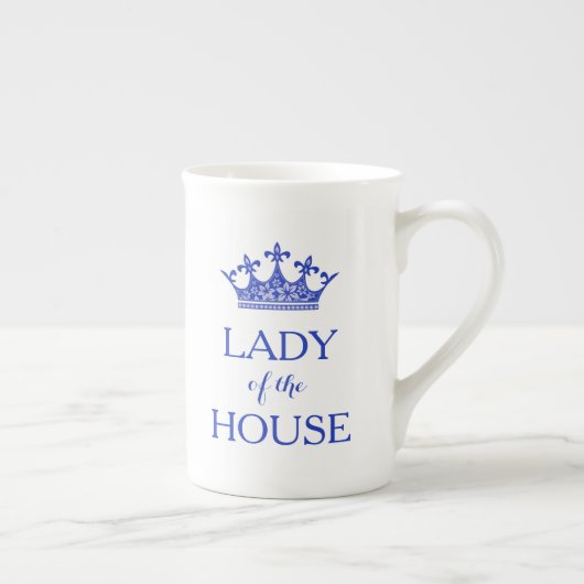 家の中国のティーカップのエレガントで青い女性 ボーンチャイナマグカップ (右)