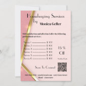 家の保メイド価格バラ金ゴールド赤面Qrコード 招待状 (正面)