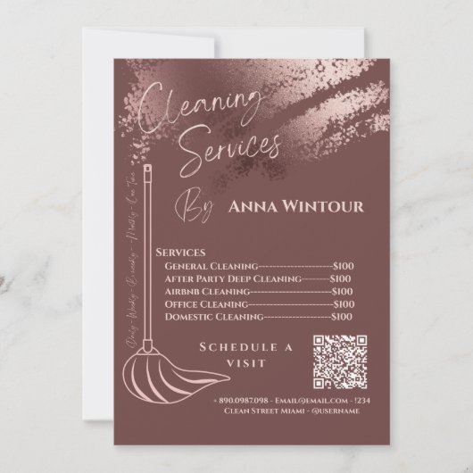 家の保メイド価格バラ金ゴールド赤面Qrコード 招待状 (正面)