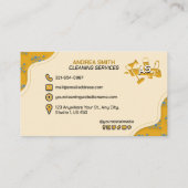 家の保清掃の商用サービス黄色 名刺 (裏面)