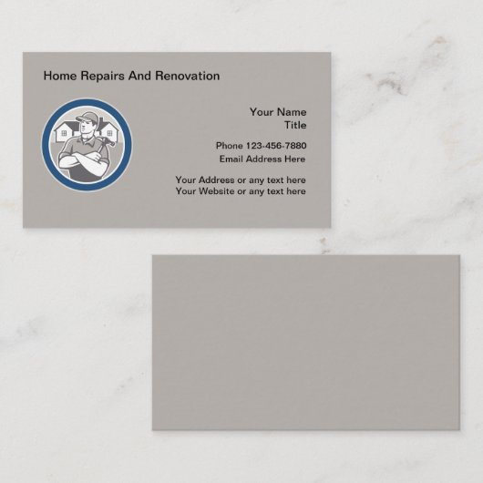 家の修理と改修 名刺 (正面/裏面)