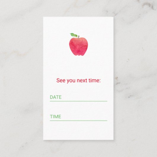 家の個人教師のアポイントメントのメモの個別指導 予約カード (裏面)