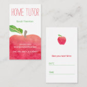 家の個人教師のアポイントメントのメモの個別指導 予約カード (正面/裏面)
