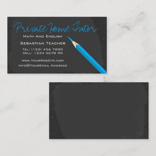 家の個人教師の先生の鉛筆 名刺 (正面/裏面)