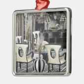 家の内部の黒いロビーをカスタム設計して下さい メタルオーナメント (左)