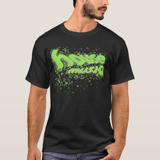 家の円-緑か灰色 Tシャツ (正面)