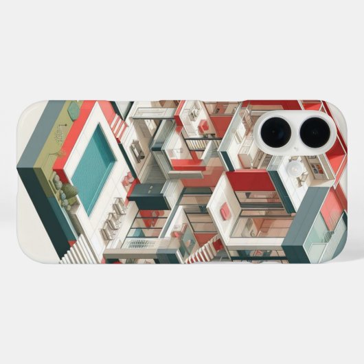 家の切断図モダン。 Case-Mate iPhoneケース (裏面 (横))