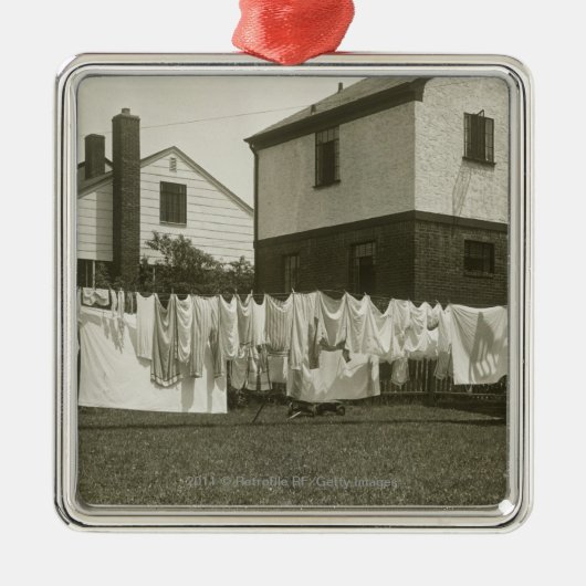 家の外の洗浄ライン メタルオーナメント (正面)