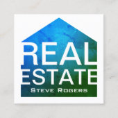 家の家の写実的な形のフレーム・カバー スクエア名刺 (正面)