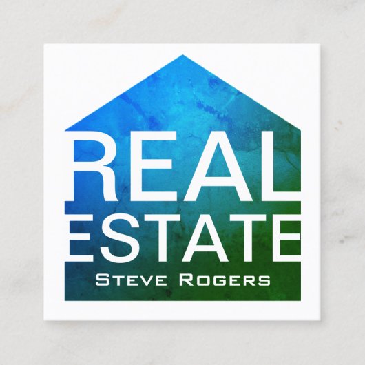 家の家の写実的な形のフレーム・カバー スクエア名刺 (正面)