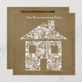 家の家の引っ越し祝いパーティーの写真のパーティの招待状 招待状 (正面/裏面)