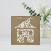 家の家の引っ越し祝いパーティーの写真のパーティの招待状 招待状 (スタンド正面)